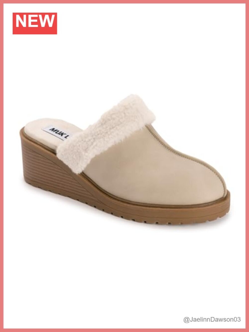 Faux Sherpa Mule Wedge Slip-On Shoes Cushioned